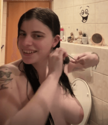 just a horny girl alone in the shower without her daddy