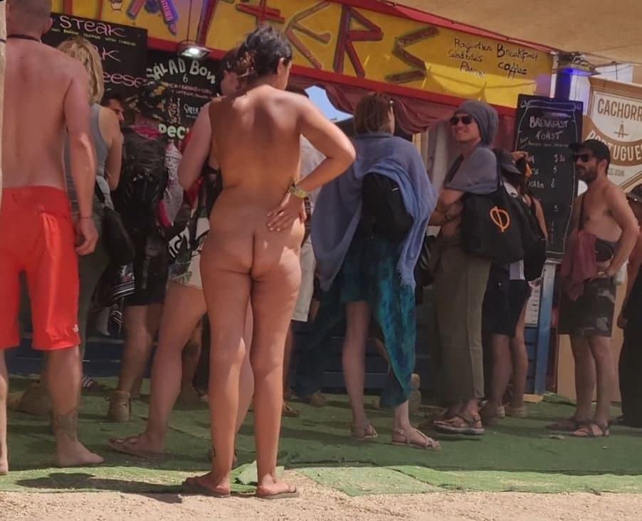 She is walking around full naked in public