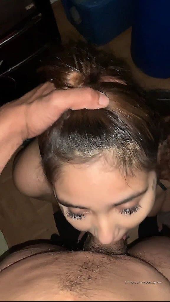 Busty latina slut gives her BBC a sloppy blowjob