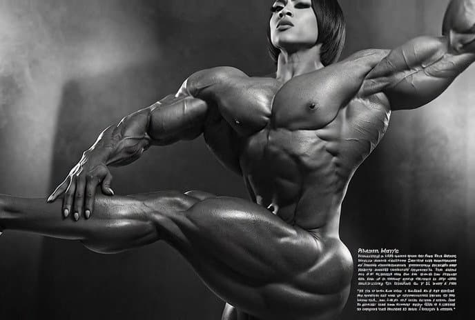 Bodybuilding strip at the women only club, she is the muscle dream of every girl