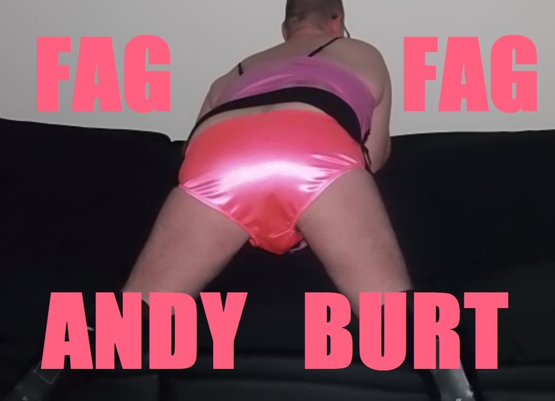 sissy fag andy burt in pink satin panties