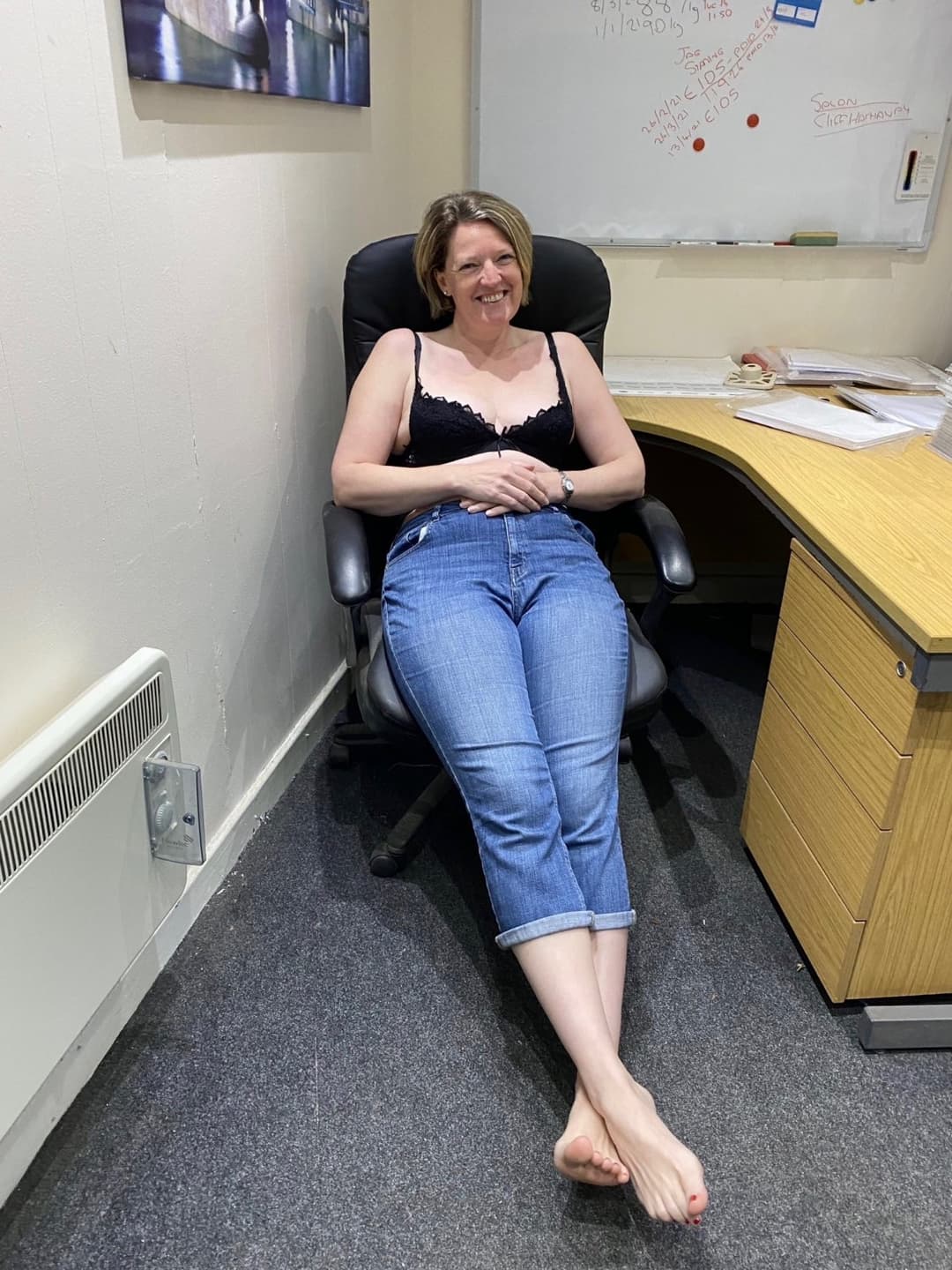 Secretary likes to pose for her boss