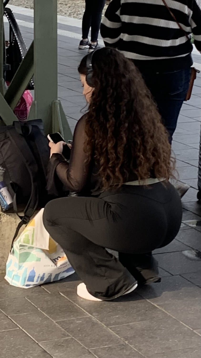 Small girl, fat ass, german slut at train Station, creepshot big ass