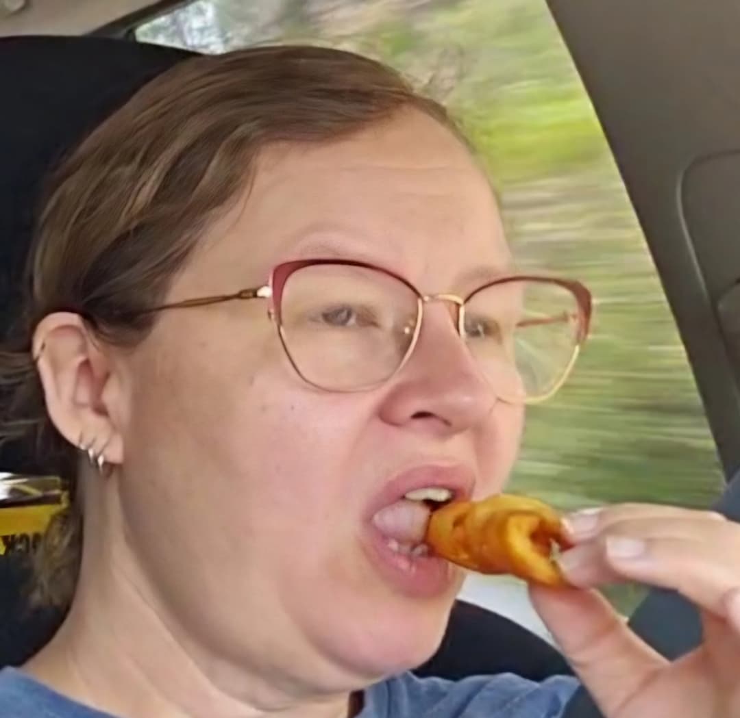 Click to view full size Fat Pig Amber Stuffing her fat face