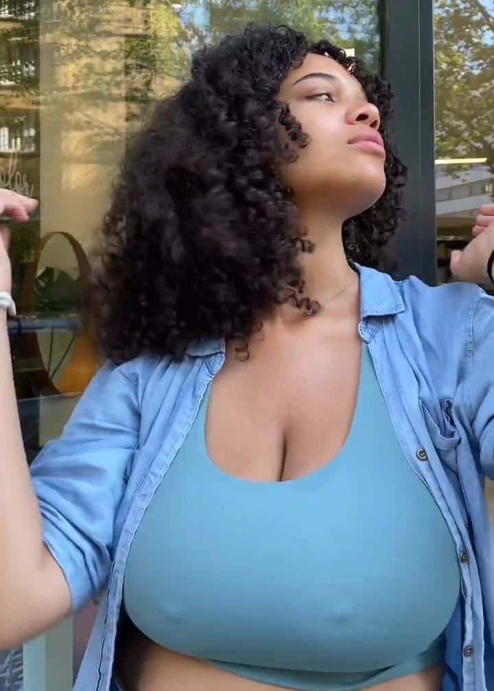 Busty Curly Hair Cutie on Cold Day