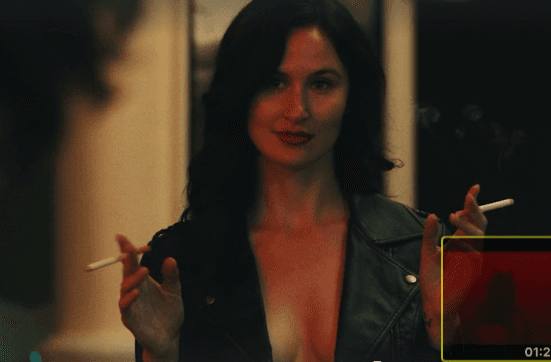 Click to view full size smoking horror hottie from horror movie A