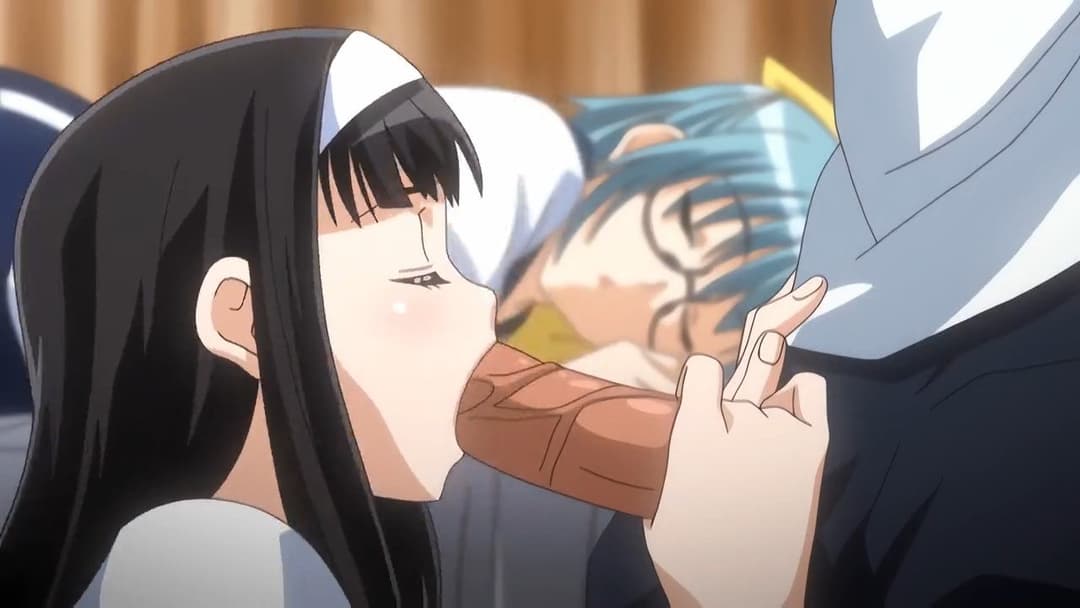 Woke Her Friend Up So She Joined In | cartoon hentai blowjob sex cumshot facial threesome