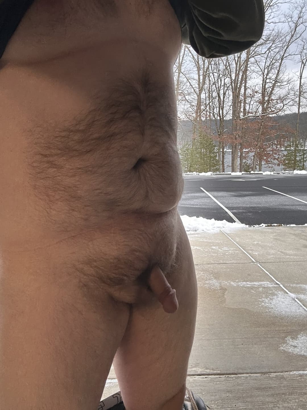 Naked outside