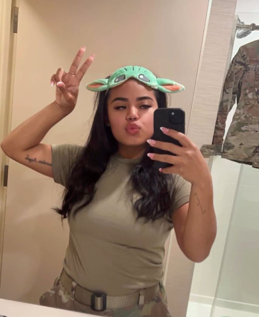 Military Latina loves showing off