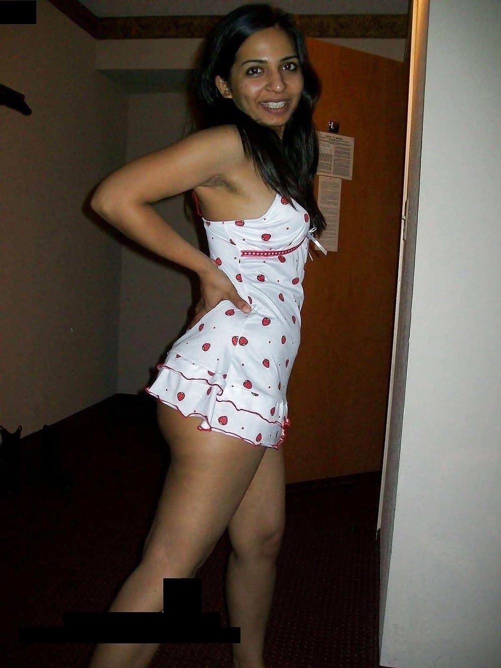 Indian girlfriend flaunting in her newly gifted nighty