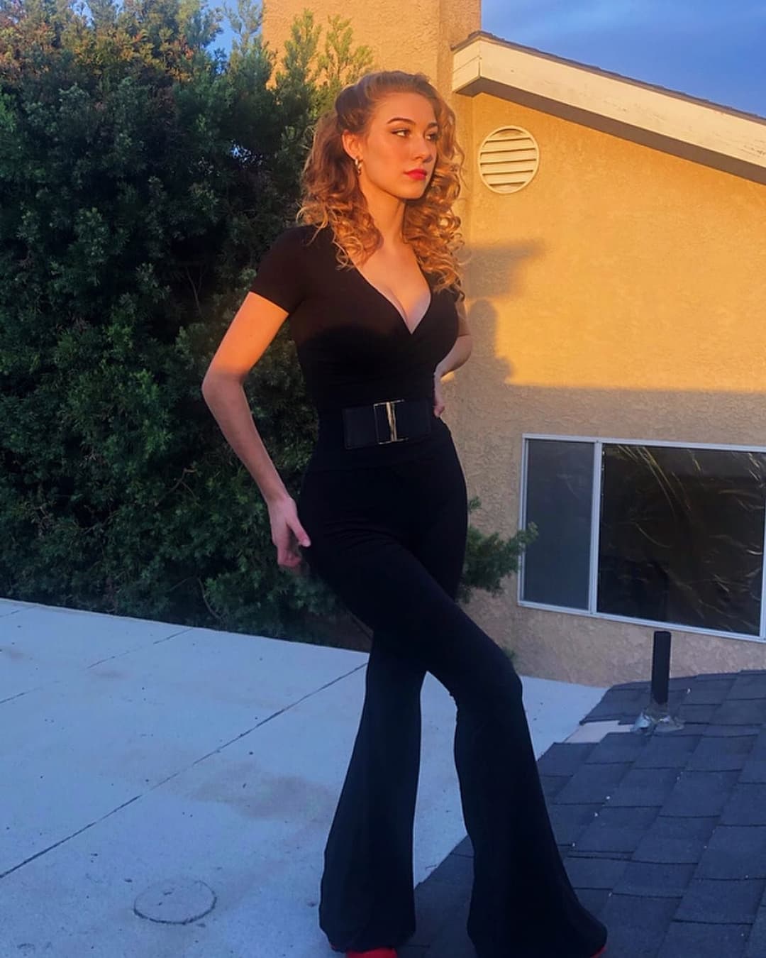 Blonde German slut with black pubes