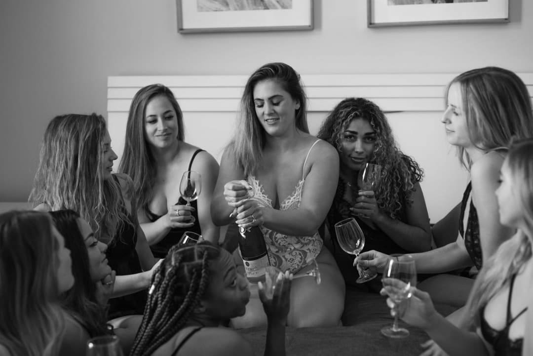 Epic Boudoir ⁄⁄ 9 College Besties Put on Lingerie for Bride to Be to Share w⁄ Hubby