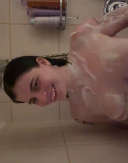 just a horny girl alone in the shower without her daddy