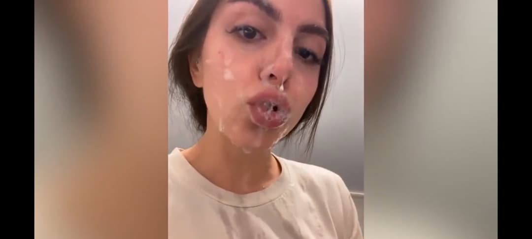 19 Y.O. depraved girl sucks dick sloppy deepthroat and walks down the street with cum on her face