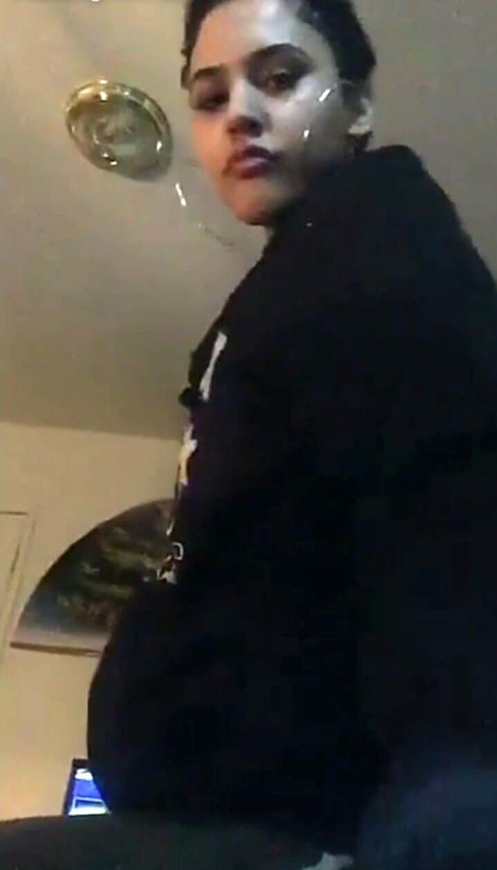 Light skin yellow bone short hair Tatted tomboy buzzcut Thotie rapper