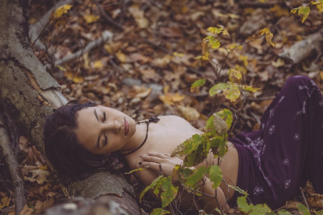 Sabrina Haze a.k.a. Chiyuki Haze from Michigan naked in the woods