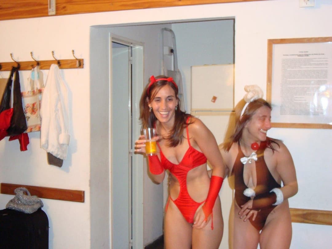 Slutty costume and dildo fun