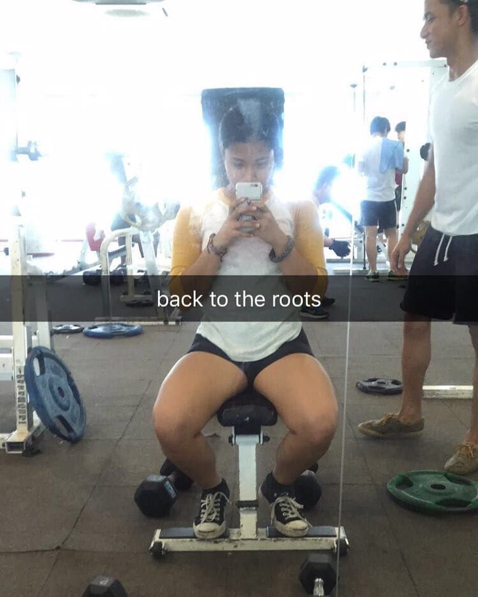 My favourite fitness girl with big thigh but I like her thigh more But she arrogance type