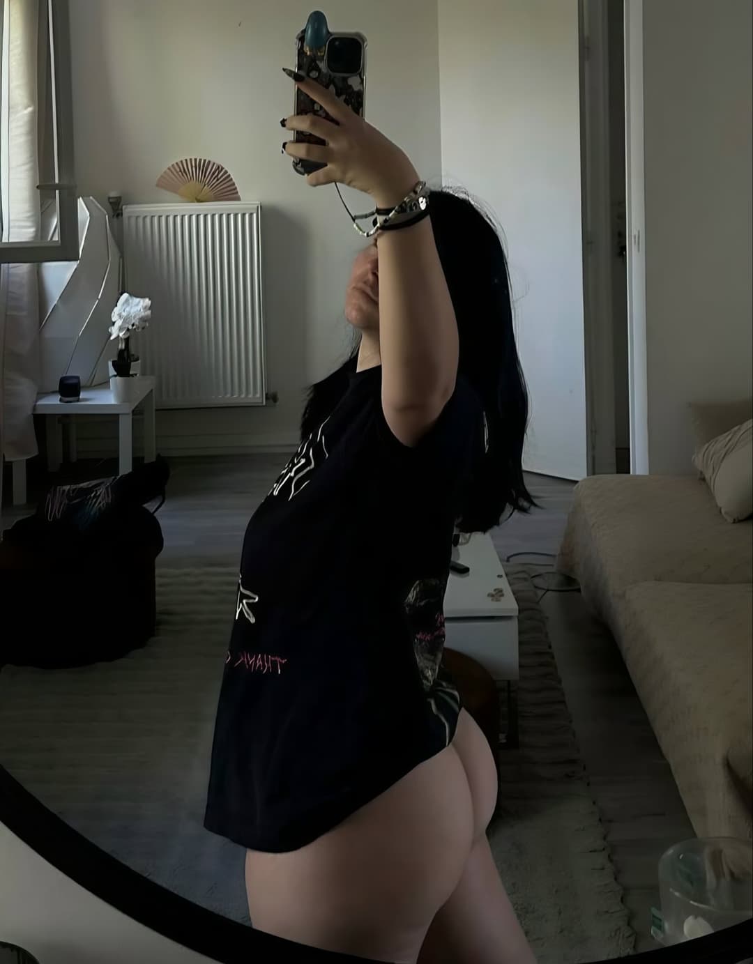 Click to view full size Big titted, big ass goth slut loves showing off, twerking, and touching her tits
