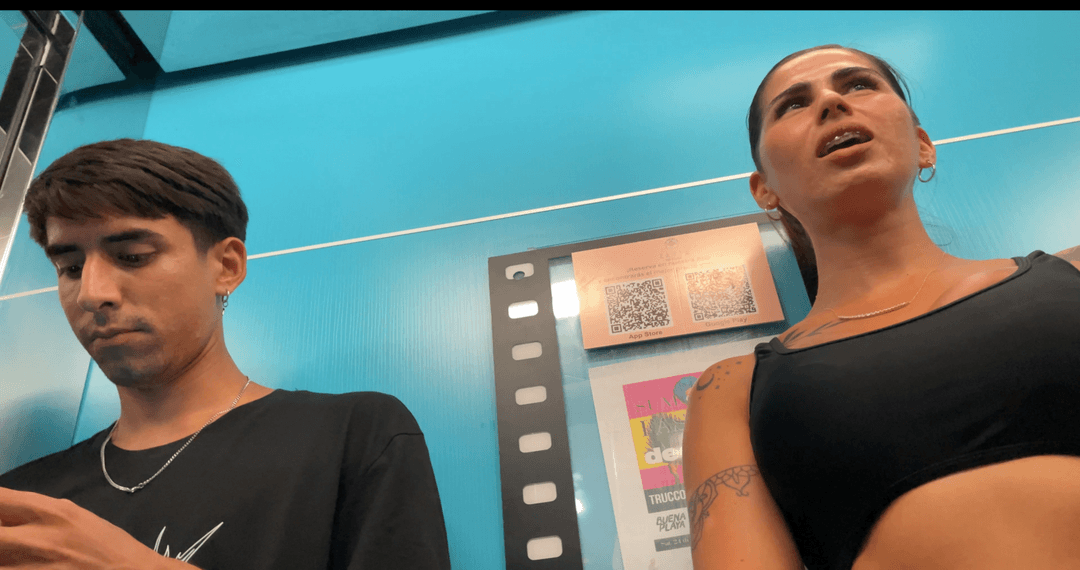 Brunette with Braces and perfect tanned ass