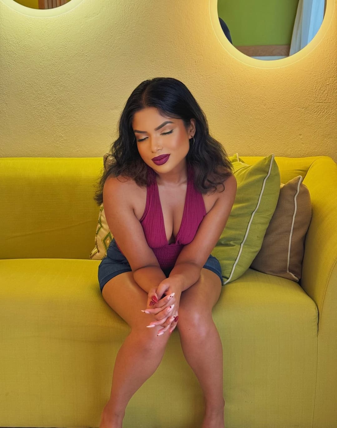 Teasing her tits on vacation