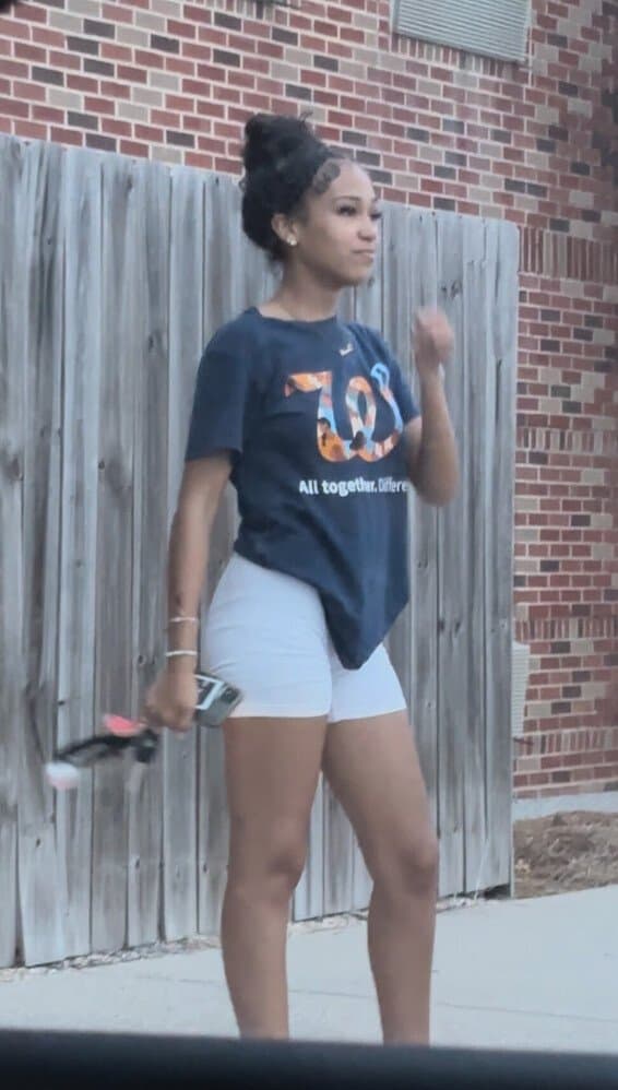 candid cute petite college lightskin little bubble booty in tight white shorts