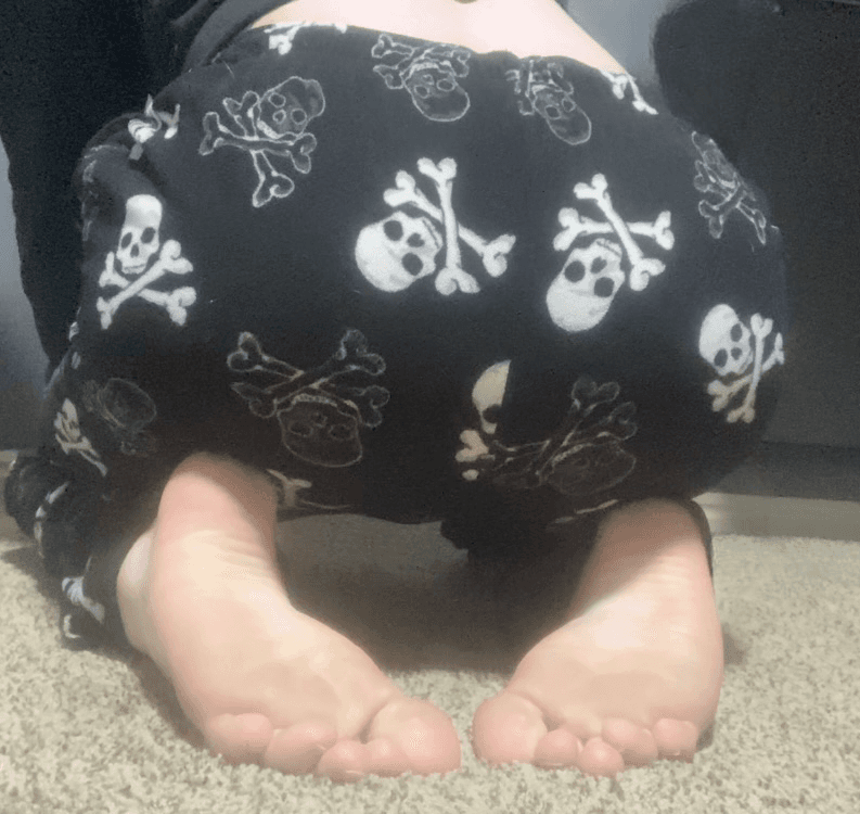 Femboy shows off ass in pajamas