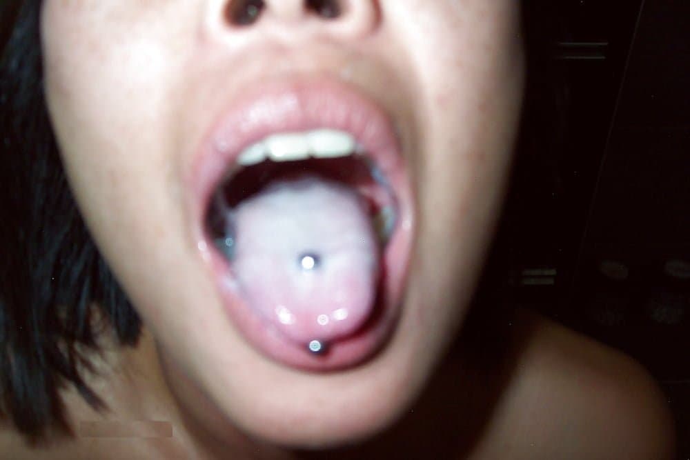 Asian wife Innocent and naive to full on tongue pierced cum facial webslut.