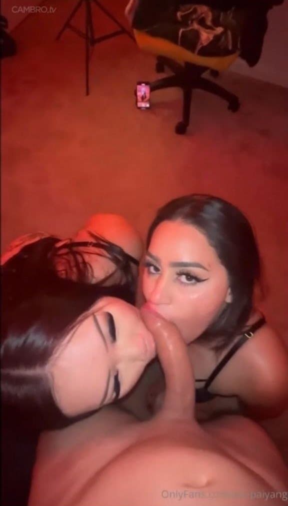 Asian and Latina sluts share a cock