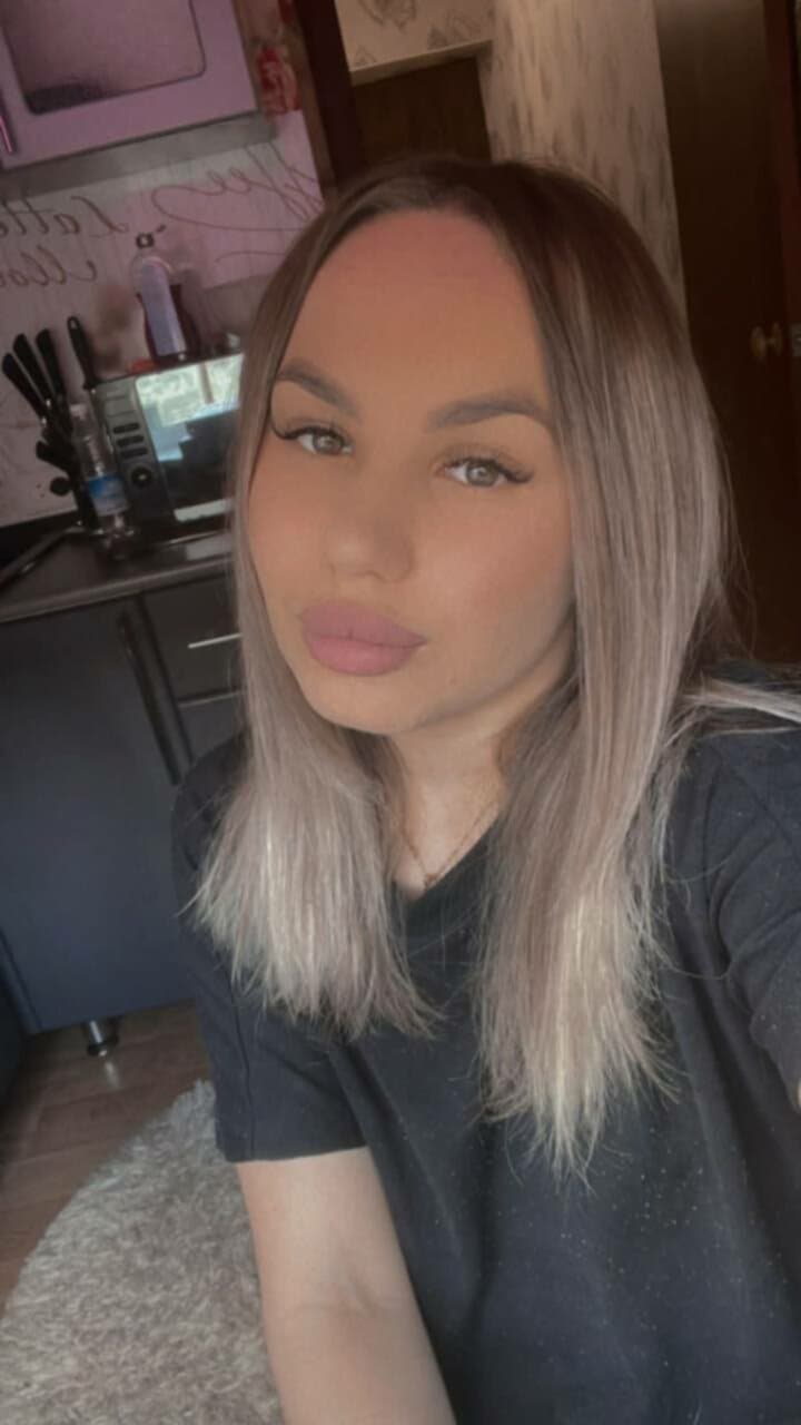 Horny slut in sexy black lingerie