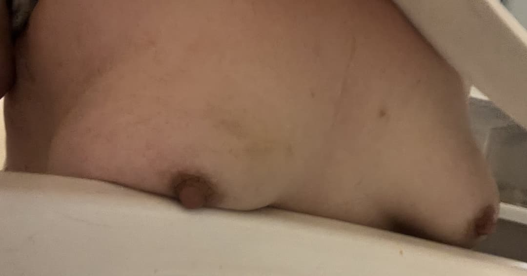 Piggy had to piss at work and lick it up. Cleaned the bathroom and using the brush to rub my clit