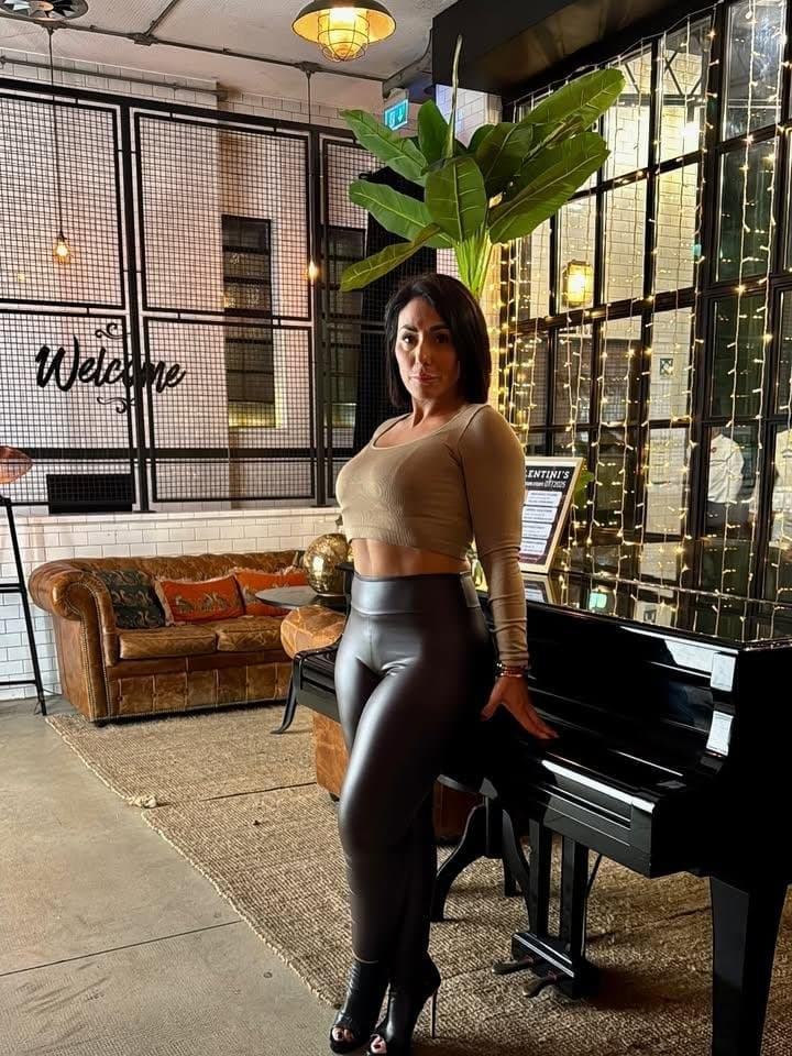 Click to view full size Hotwife in leather leggings