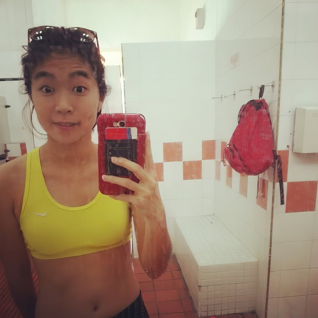 Amazing Asian girl in toilet