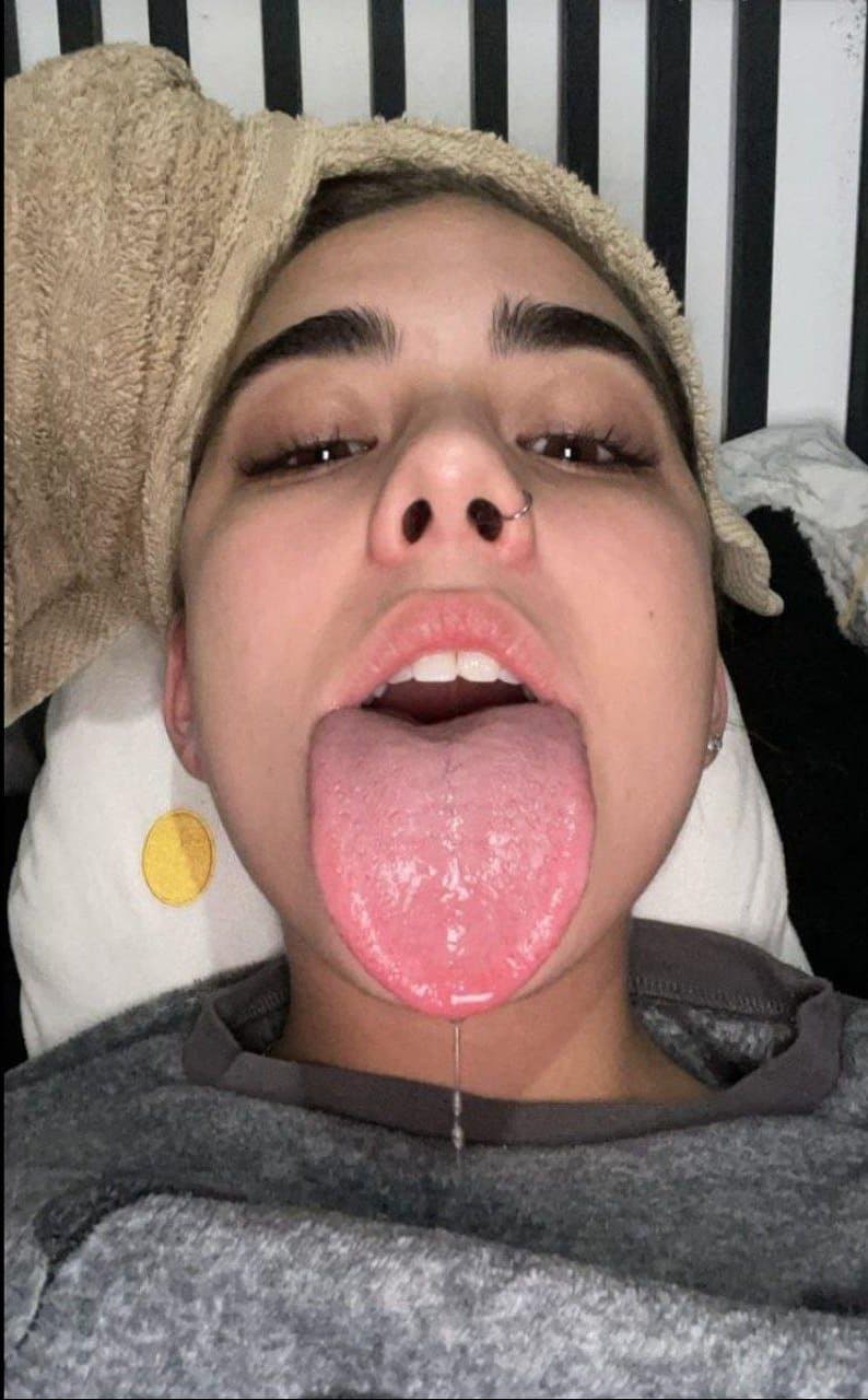 Noa Blanco long tongue fetish