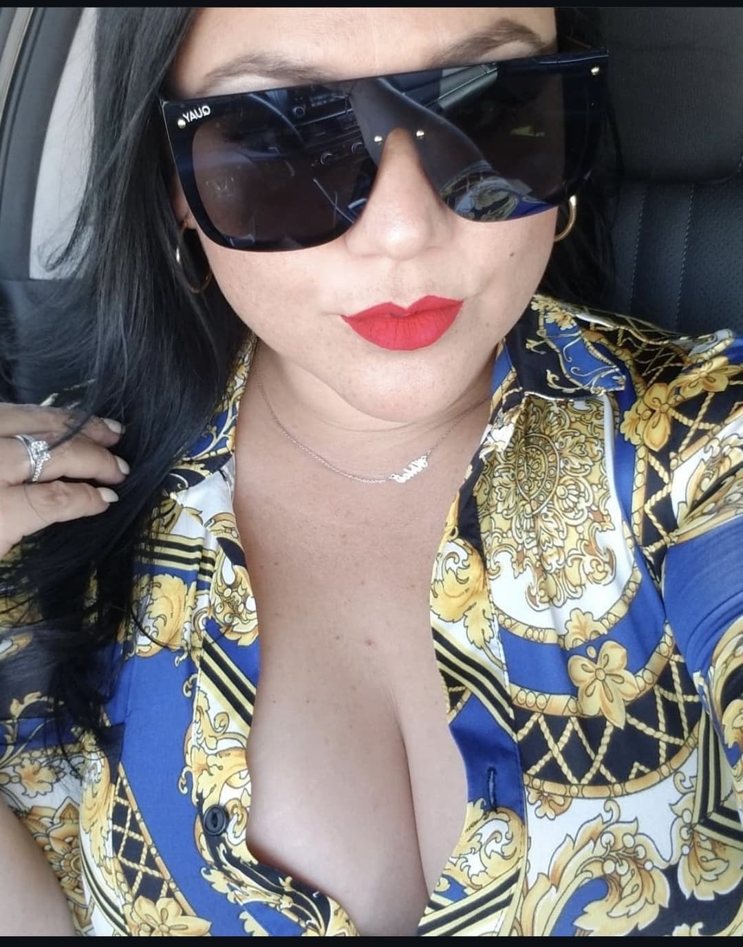 Busty mom showing off