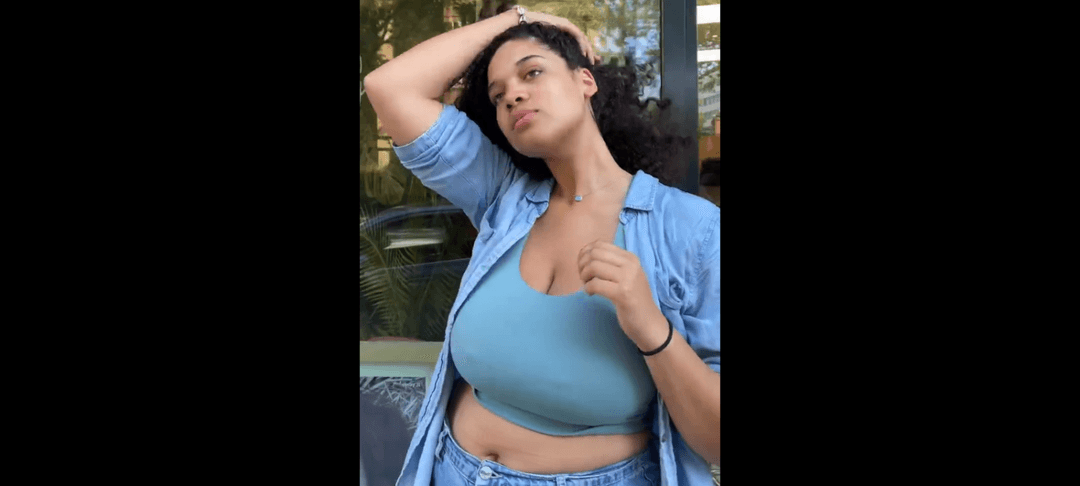 Busty Curly Hair Cutie on Cold Day