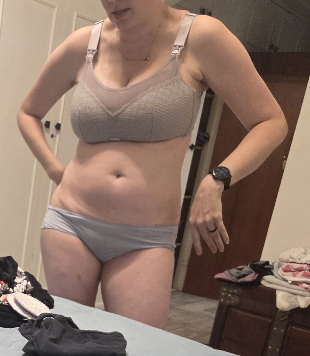 Spy hot wife in blue panties voyeur