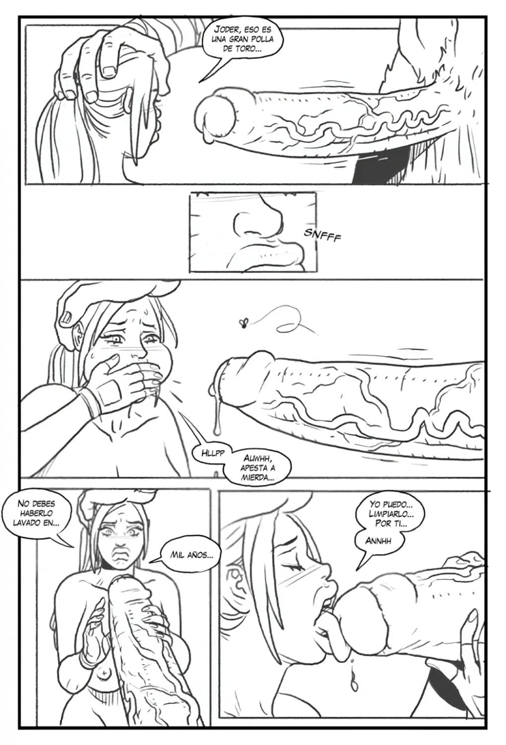 [comic] Lara Croft in the labyrinth of the minotaur (english - español)