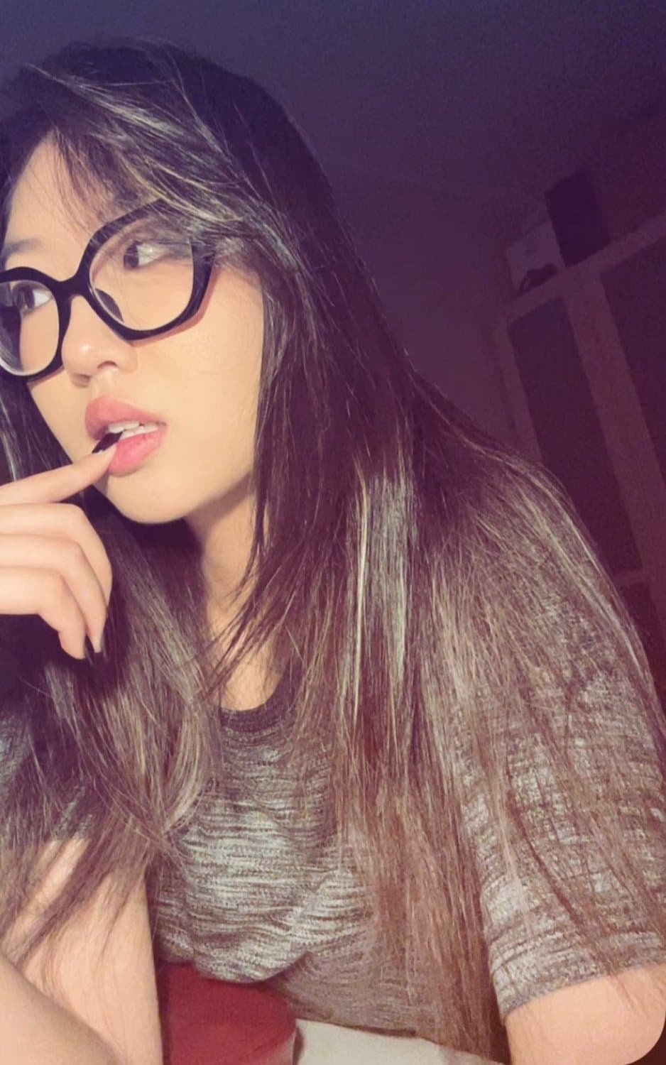 Asain slut wants you to cum on her tits or her face