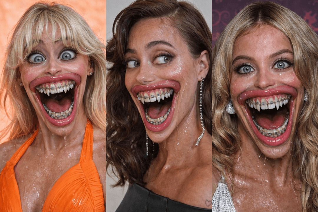 Creepy Braced Demon Celebrities, Sabrina, Sweeney, Pinkpantheress, Ella Purnell, S& Rachel Zegler