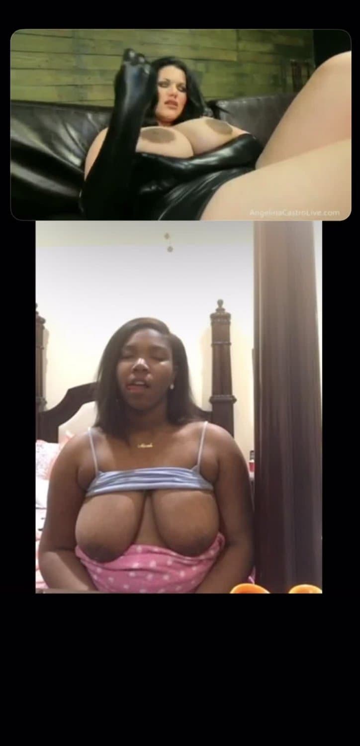 Ebony thot shows big tits for Cum encouragement