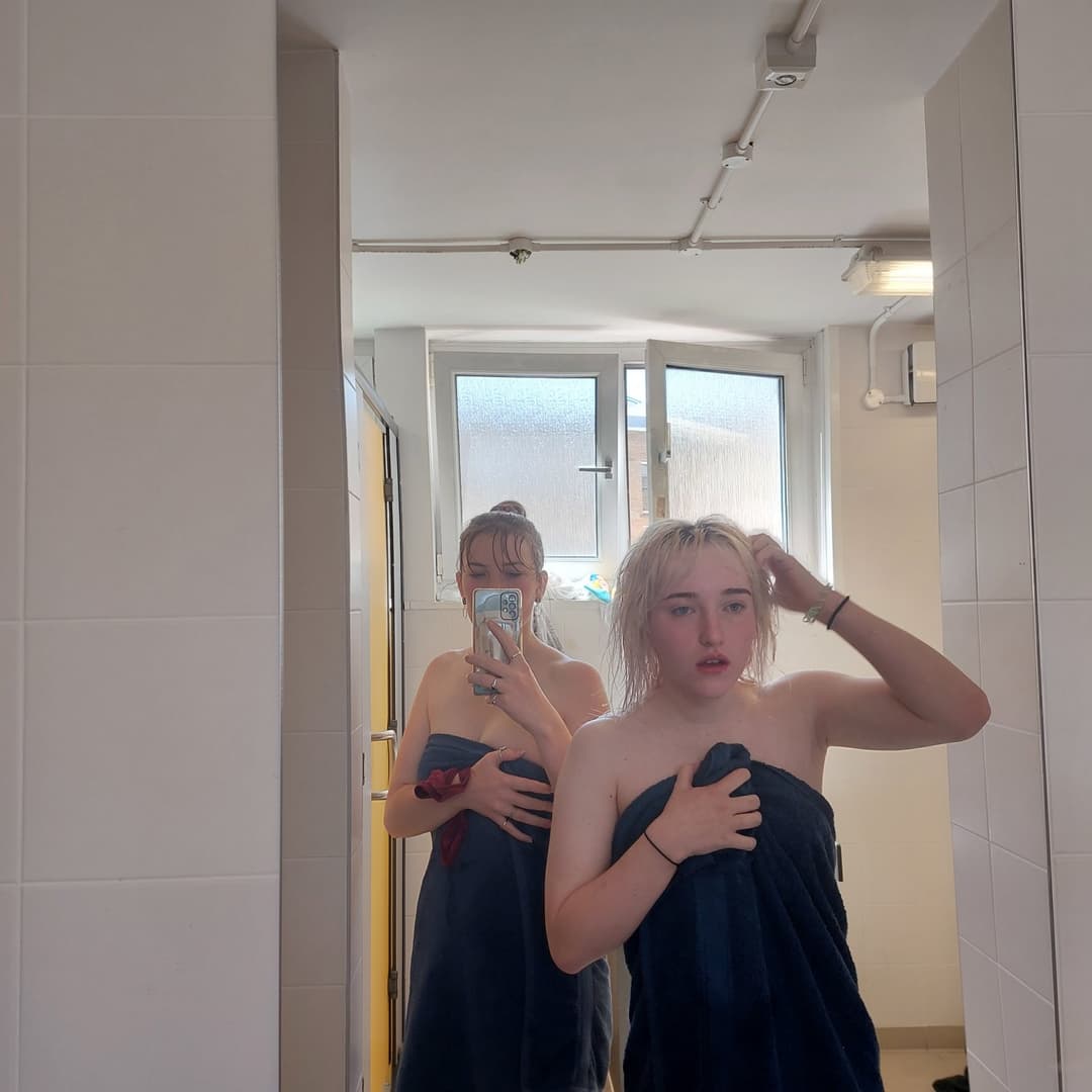 Teen sluts showing off their bodys after shower~