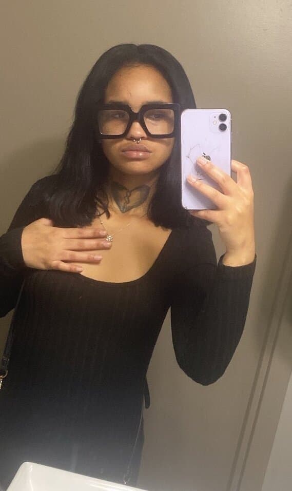 Sexy Petite Hairy Glasses Ebony Solo Anal