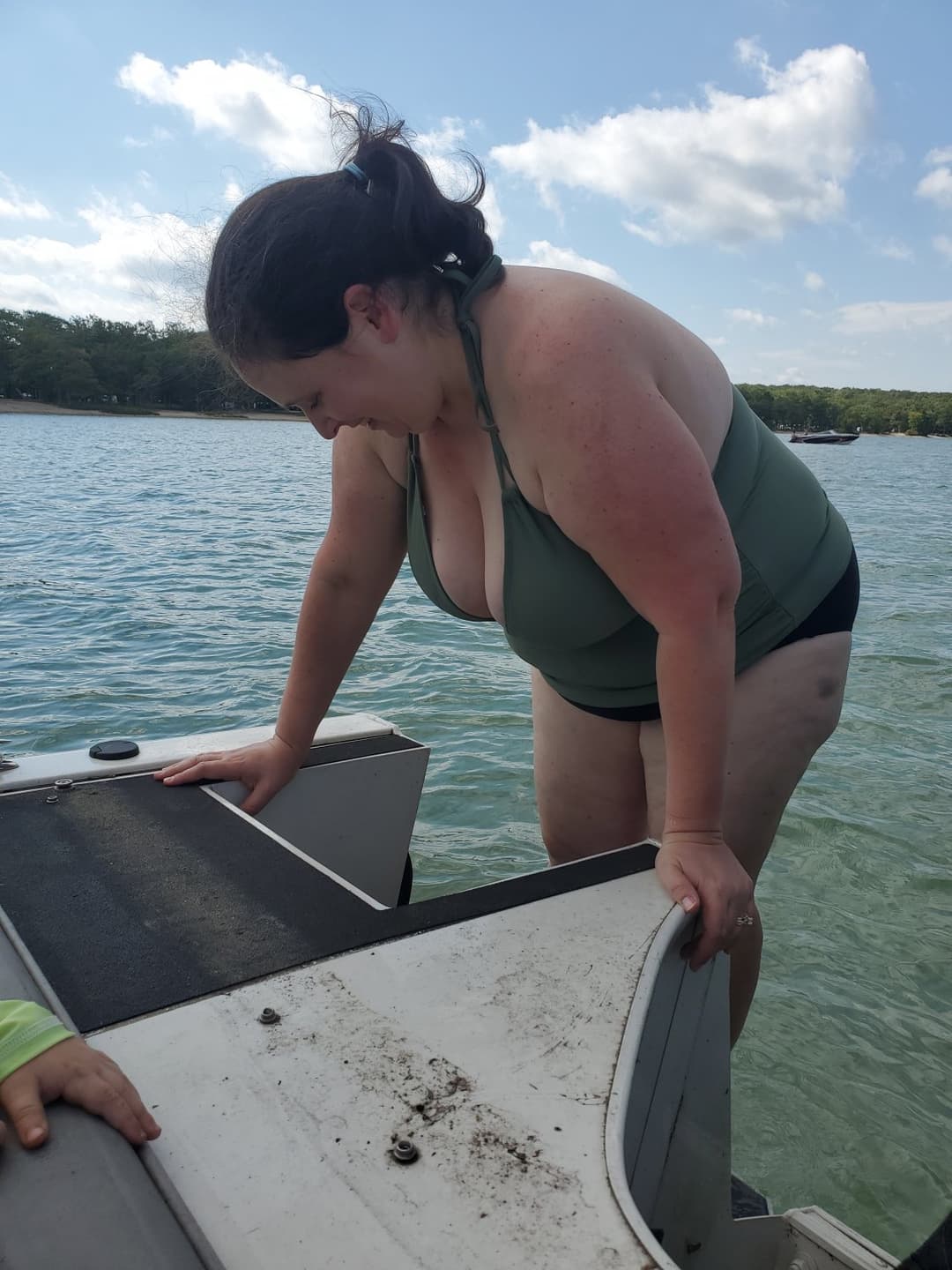 Click to view full size Camping MILF wife flashing