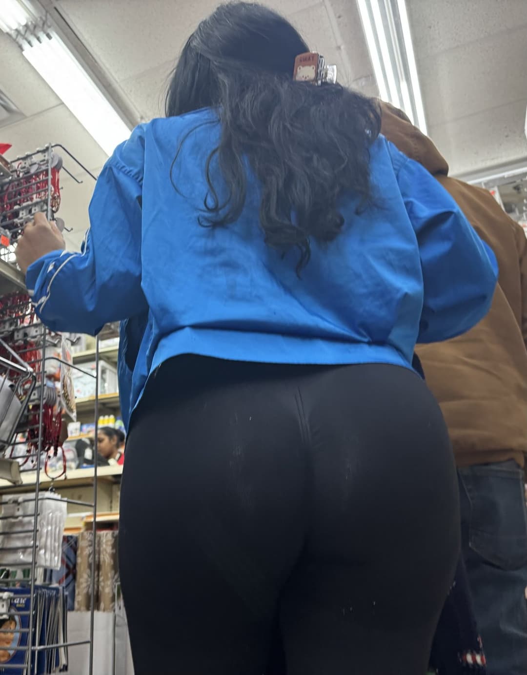 Slim Latina in black tights!