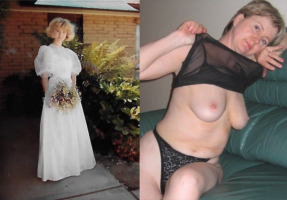 Bride dressed undressed