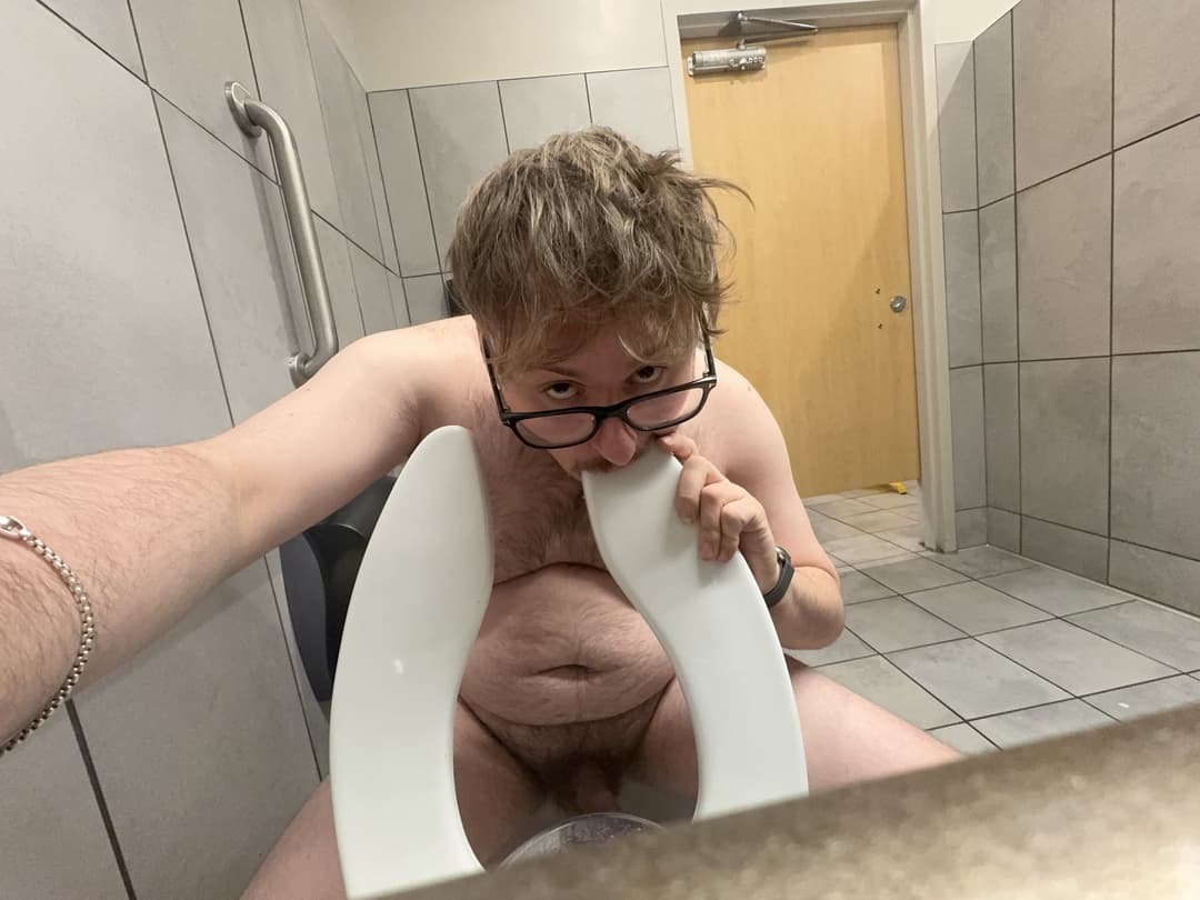 Zachary Tolksdorf licks a toliet and sucks on the seat