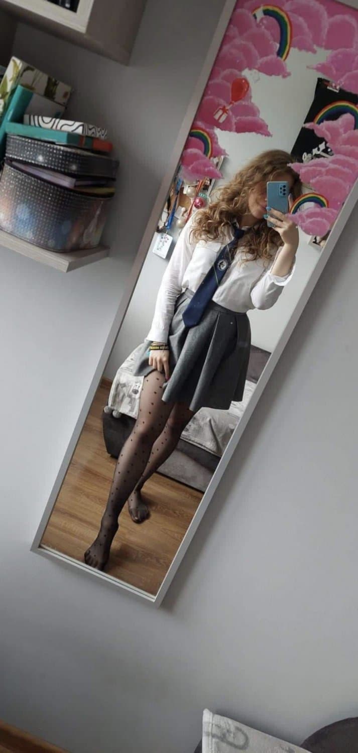 Kasia +18 Polish Dumb Whore in sexy schoolgirl outfit