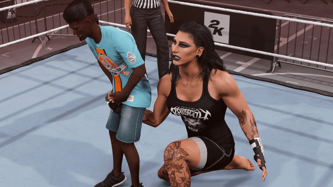 Giant Rhea Ripley Ballbusting