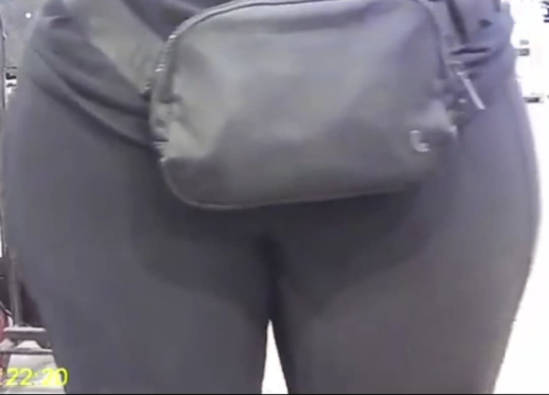 Thick German trying to hide her Fat Pussy Lips Cameltoe with Pouch